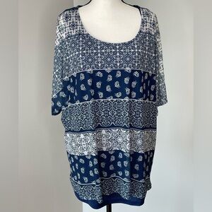 Catherines size 2X top blue lined